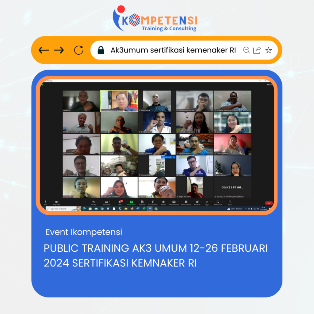 Training AK3U Sertifikasi Kemnaker RI