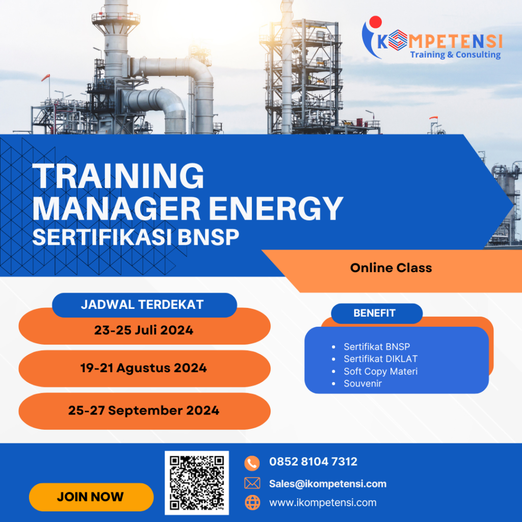 Training Menejer Energy Sertifikasi kemnaker RI